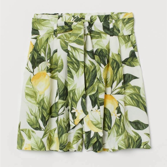 Lemon print high waist shorts - Picture 1 of 7